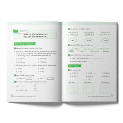 Sách - Combo Bài Tập Hổ Trợ Nâng Cao Toán Lớp 4 - Tập 1 + 2 - MCBooks