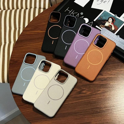 Ốp Lưng Da Likgus Beaty Viền Dẻo Chống Sốc Hỗ Trợ Sạc Không Dây Magnetic Cho Iphone 16 Pro Max / 15 Pro Max - Hàng chính hãng