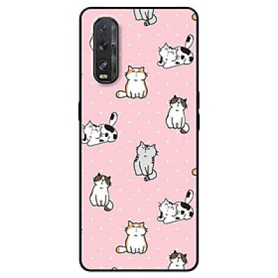 Ốp lưng dành cho Oppo A5 ( 2020 ) - A9 ( 2020 ) - Find X2 - F11 Pro mẫu Mèo Trắng Đen Nâu