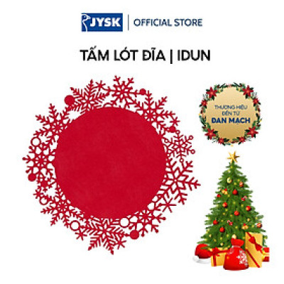 Tấm lót đĩa | JYSK Idun | polyester | đỏ | DK38cm