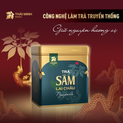 Trà Sâm Lai Châu nguyên lá Thái Minh dạng hộp thiếc