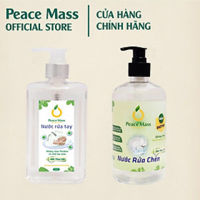 Combo Sản Phẩm Gốc Thực Vật NRTC1 Peace Mass Nước Rửa Tay 340ml + Nước Rửa Chén 500ml (Thuộc nhóm Sản phẩm Lành tính / Sinh học)