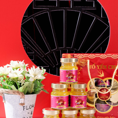 [Hộp 6 Lọ] Nước Yến Sào Chưng Saffron Collagen Nhân Việt 30% Yến Hũ 70ml