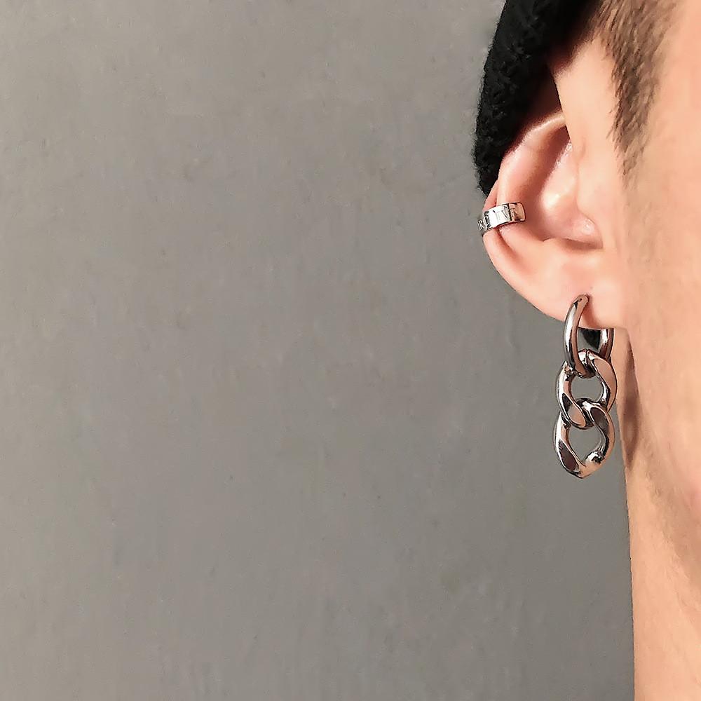 Bông tai xích ngắn mạnh mẽ cực cool