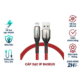 Cáp Sạc Nhanh Baseus Horizontal Data Cable - Dùng Cho iPhone iPad - Trang Bị Đèn Led - Công Nghệ Chống Đứt Gãy SR - Hàng Chính Hãng