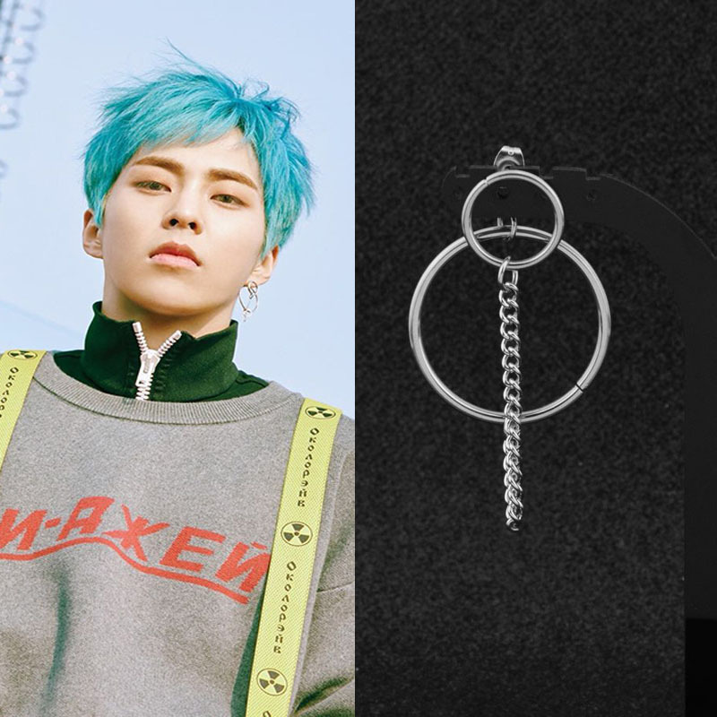 Khuyên tai vòng tròn punk retro đa phong cách unisex