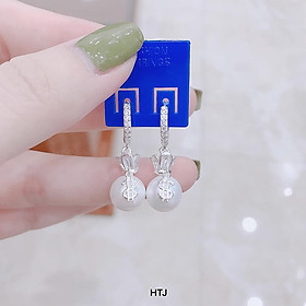 Bông tai bạc hình nơ thời trang chất liệu bằng bạc MS0854