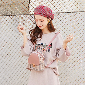 Balo Nữ Thời Trang, Balo Mini Da PU Kẻ Caro Đeo Vai Phong Cách Thời Trang Nhiều Màu Lựa Chọn Đi Du Lịch/ Đi Làm
