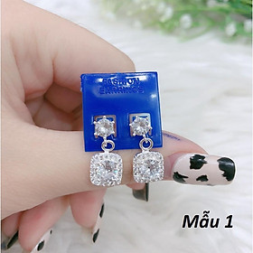 Bông tai bạc khoá bập thời trang chất liệu bạc s925 MS0801