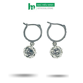 Bông Tai Khuyên Tai Tua Cầu Kim Tiền Phay Sáng Bạc 925 BẠC HIỂU MINH HT358