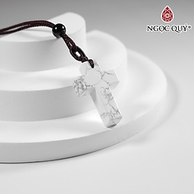 Dây chuyền thánh giá đá thiên nhiên 30x20mm - Ngọc Quý