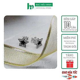 Hoa Tai Bông Tai Khuyên Tai Nam Nữ  - Hình Ngôi Sao Đính Đá  - Bạc Hiểu Minh HT337