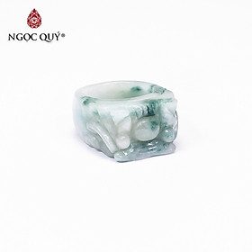Nhẫn nam đá cẩm thạch phỉ thúy ni 20 mệnh hỏa, mộc - Ngọc Quý Gemstones