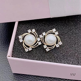 Bông tai bạc xoáy trai chất liệu bạc ta MS56a