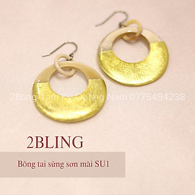 Bông tai sừng kết hợp sơn mài 2BLING thời trang SU12