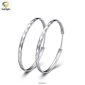 Bông tai bạc Ý 925 Huệ Ngân - Vòng tròn cá tính RYE30001
