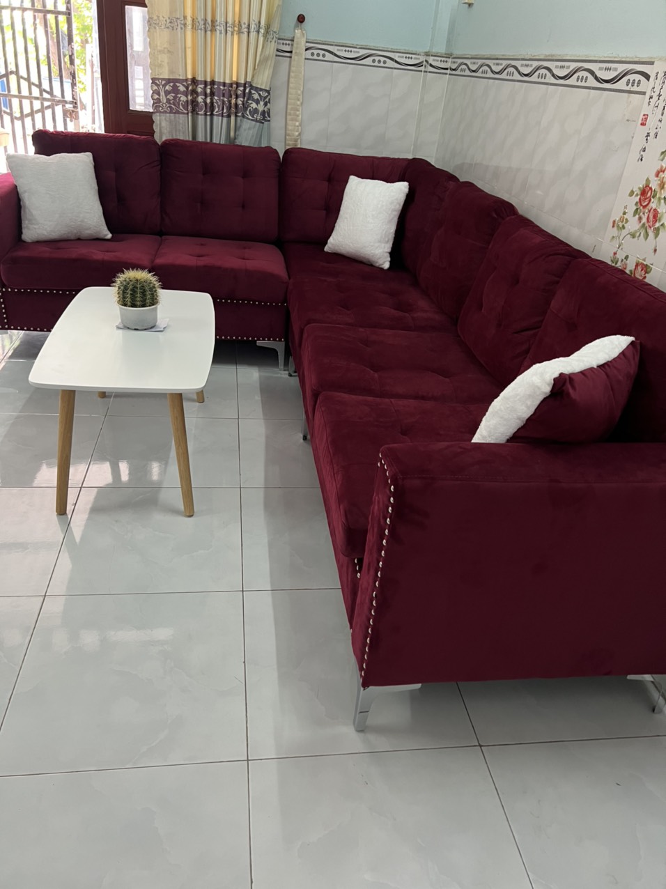Sofa góc Summer Juno Sofa 2m7 x2m x90 cm (vải nhung)