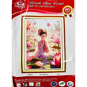 Tranh thêu kín cô gái vs8872, kích thước 50 x 68 cm