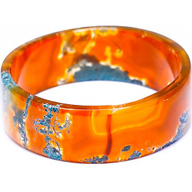 Vòng Tay Băng Ngọc Thủy Tảo Huyết Bản Vuông ni 50mm mệnh hỏa , thổ - Ngọc Quý Gemstones