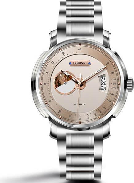 Đồng hồ nam chính hãng LOBINNI L17511-2 Kính chống xước,chống nước 50M,bảo hành 24 tháng,máy cơ Automatic,dây kim loại thép không gỉ 316L,thiết kế đơn giản dễ đeo
