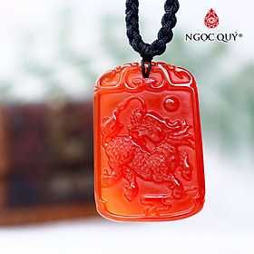Mặt dây chuyền kỳ lân đá mã não đỏ - Ngọc Quý Gemstones