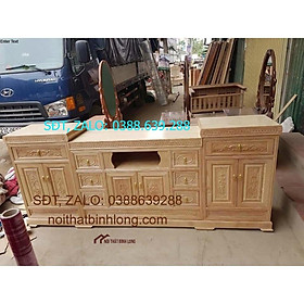 Kệ tivi gỗ sồi Nga 2m4