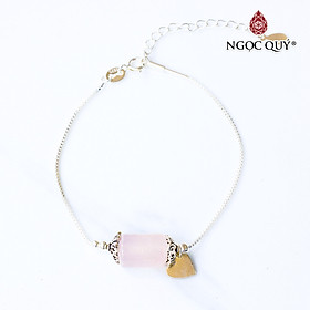 Lắc bạc đốt trụ thạch anh hồng mệnh hỏa, thổ - Ngọc Quý Gemstones