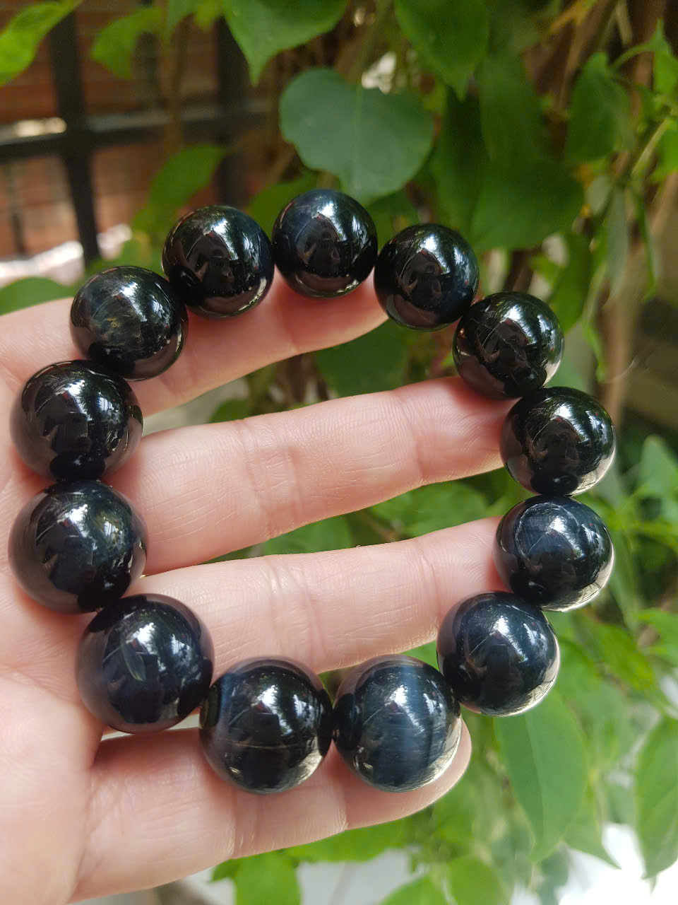 Vòng tay Phong Thủy May May Mắn Nam Mệnh Thủy mệnh Mộc 100% Đá tự nhiên đá mắt hổ đen xanh 16mm 13 viên vòng đẹp sang đeo tốt sức khỏe tim mạch hợp phong thủy làm ăn kinh doanh phát đạt