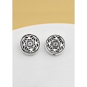 1 Cái Charm bạc tròn xỏ ngang hoa văn - Ngọc Quý Gemstones