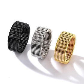 Nhẫn nam nữ xích lưới Elas thép không gỉ trangsucpt hiphop đường phố Unisex - Nhẫn Dring PTNNA30