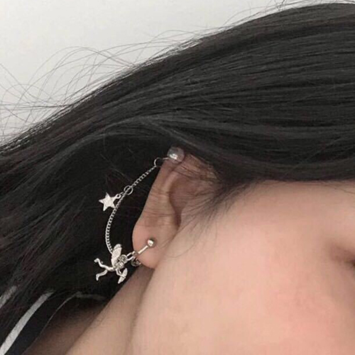 Khuyên tai kẹp vành ngọc trai thiên thần cupid phiên bản Hàn Quốc độc lạ
