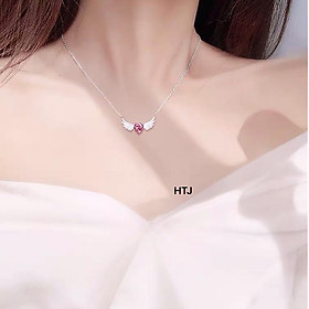 Dây chuyền nữ mặt tim thiên thần chất liệu bạc s925 MS091