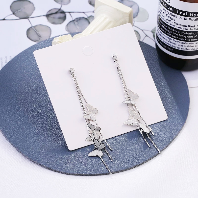 Khuyên tai cánh bướm thả dây dáng dài nữ tính