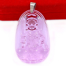 Mặt phật Bất Động Minh Vương thủy tinh tím 3.6cm - phật bản mệnh tuổi Dậu - mặt phật size nhỏ