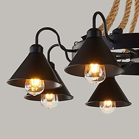 Đèn thả nến dây thừng khung sắt SuperVilighting KHUNGSAT trang trí phòng khách quán bar BH 24 tháng