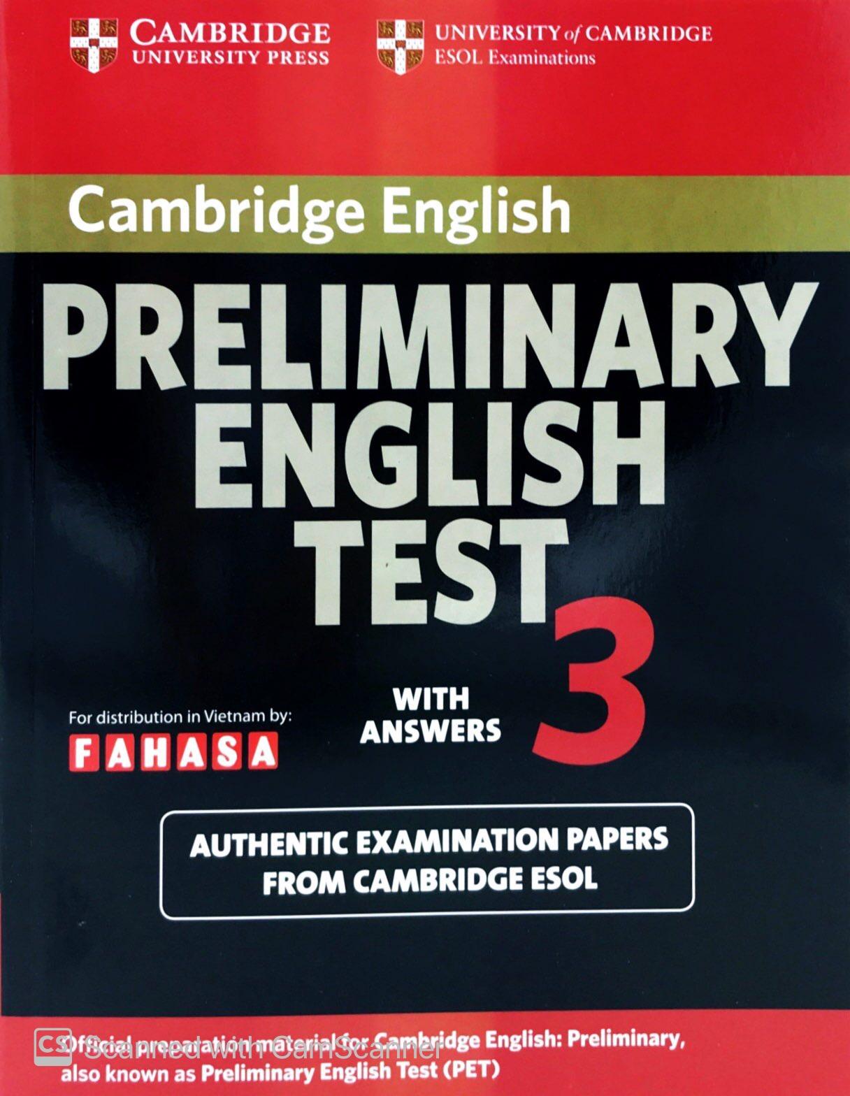 Cambridge Preliminary English Test 3 Student
