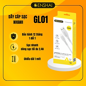 Cáp sạc nhanh hàng chính hãng Genshai GL01 dây 1m IBảo hành 12 tháng 1 đổi 1I Made in Việt Nam.