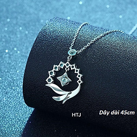 Dây chuyền nữ mặt cỏ 4 lá chất liệu bằng bạc xi bạch kim MS0195