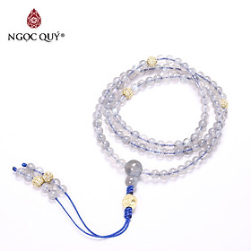 Chuỗi 108 hạt đá xà cừ ánh xanh AAA mệnh thủy, kim - Ngọc Quý Gemstones
