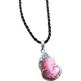 Tỳ Hưu Pha Lê Bọc Bạc Ngọc Quý Gemstones MD31 - Hồng