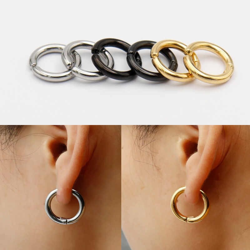 Bông tai kẹp vành khoen tròn kiểu dáng ST HOT cá tính nam nữ