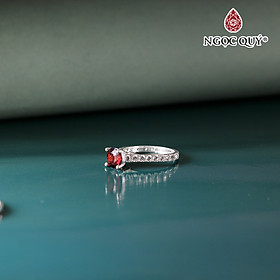 Nhẫn bạc nữ mặt đá Hạt 7mm Ni17 - Ngọc Quý Gemstones