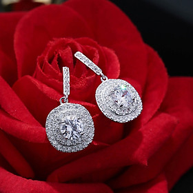 Khuyên tai đá nụ khối vuông thanh lịch