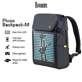 Balo Divoom – Pixoo Backpack-M có màn hình LED tùy chỉnh bằng APP, ngăn chứa lớn vừa Laptop 14 Inch, chống thấm nước cho hoạt động ngoài trời