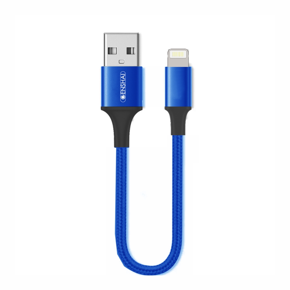 Cáp sạc ip ngắn hàng chính hãng GENSHAI GL12 USB to L dây dù 20cm tiện dụng cho pin sạc dự phòng | Bảo hành 12 tháng 1 đổi 1