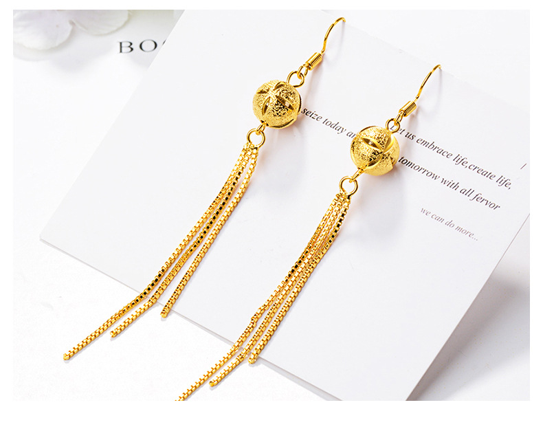 Bông tai nữ mạ 18k dáng dài kiểu Cẩm tú cầu T1