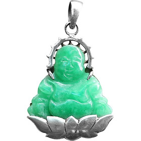 Mặt Di Lặc Cẩm Thạch Bọc Bạc Ngọc Quý Gemstones MD49