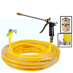 Bộ dây và vòi xịt tăng áp lực nươc 300% 318498 (cút đồng - dây vàng) 