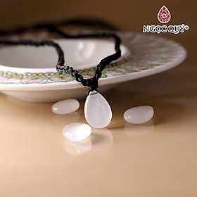 Mặt dây chuyền giọt nước mã não trắng 14x10mm mệnh thủy, kim - Ngọc Quý Gemstones