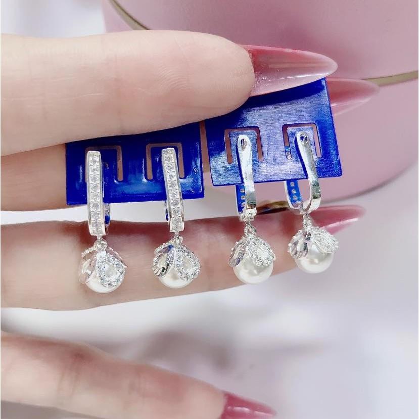 Bông tai bạc thời trang tua sao chất liệu bằng bạc Ý xi kim SA0800